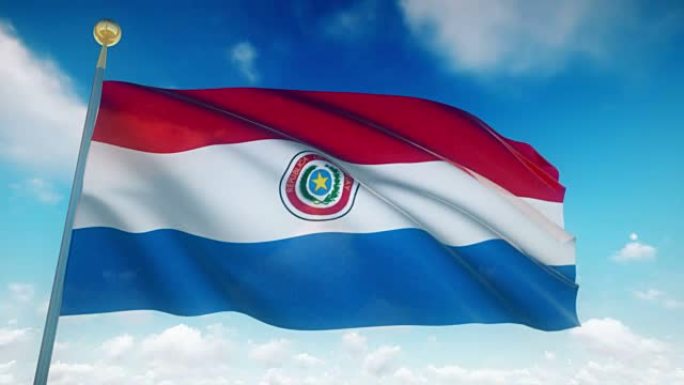 4k高度详细的巴拉圭国旗可循环