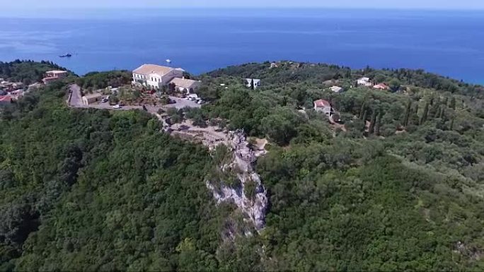 科孚岛的鸟瞰图希腊皇帝宝座