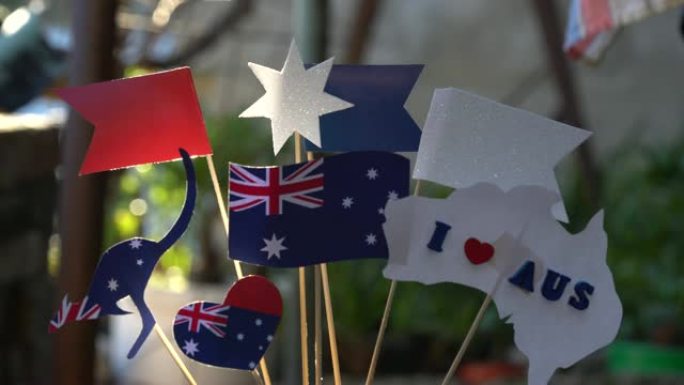 澳大利亚国旗，爱国党的装饰品和配件