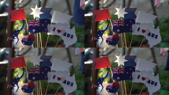 澳大利亚国旗，爱国党的装饰品和配件