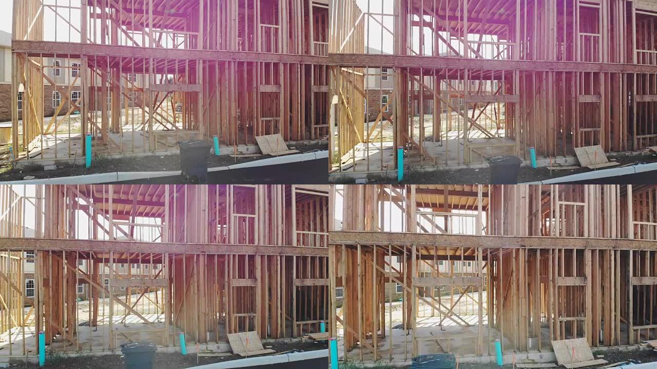 建筑工地木质家居框架摘要。建筑框架结构的新发展