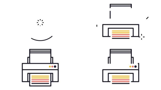 办公打印机行图标动画