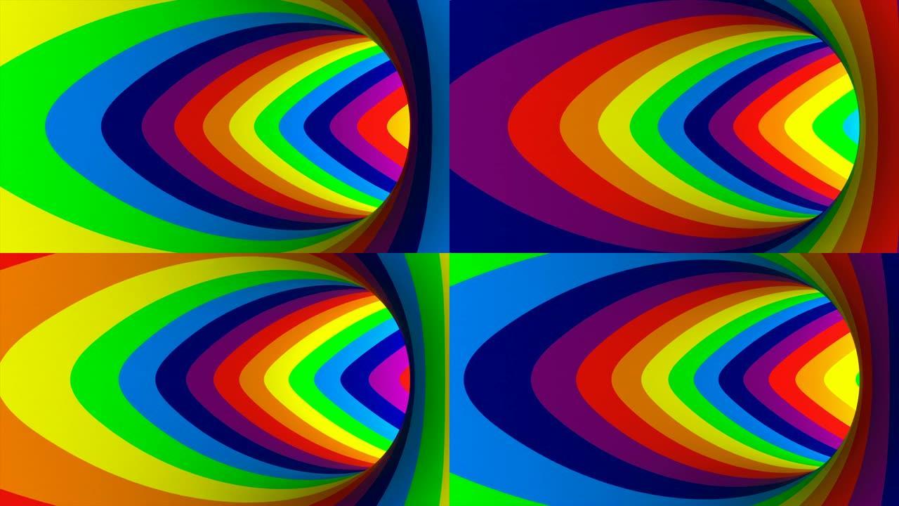 彩色条纹图鲁斯洞。3d插图