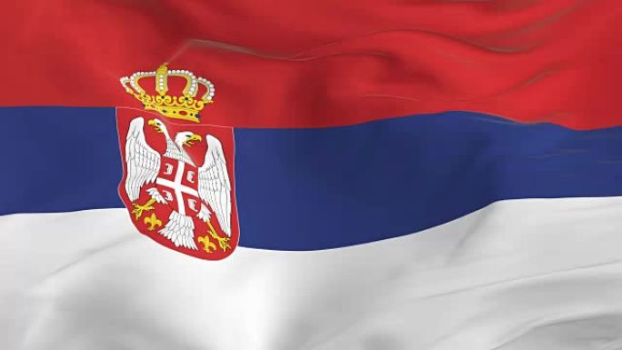 挥舞着环形旗帜作为背景塞尔维亚