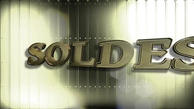 法国销售黄金3D文本循环动画