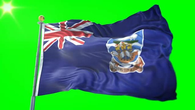福克兰群岛马尔维纳斯旗无缝循环3D渲染视频。美丽的纺织布织物环摆动