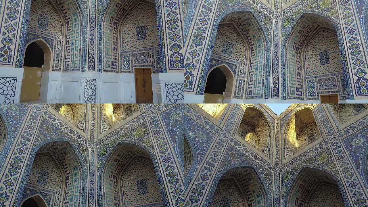 乌兹别克斯坦布哈拉的Madrassa细节。