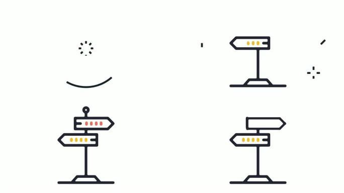 公共交通线路图标动画与阿尔法