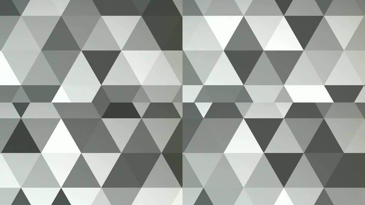 抽象黑灰色和白色几何多色三角形图案，具有无缝、纹理