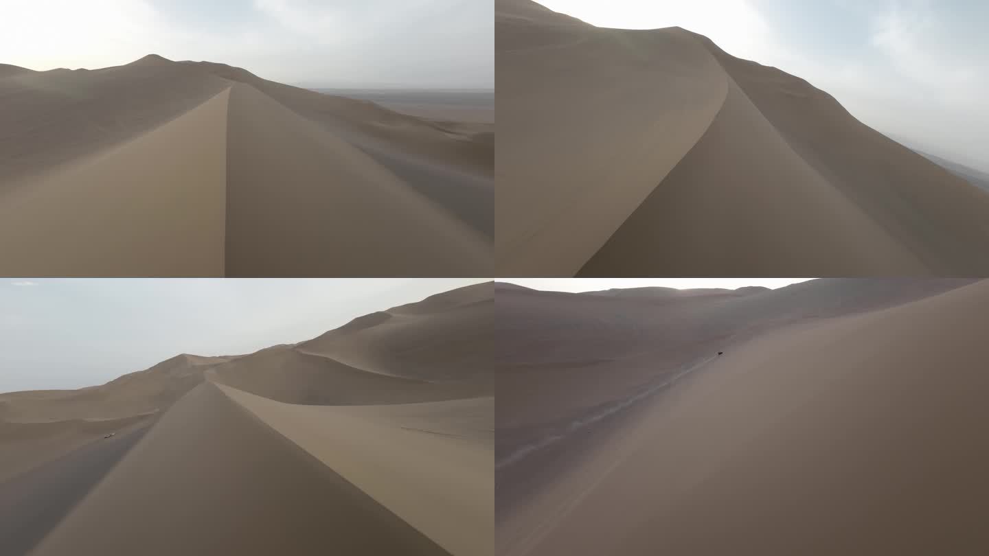 新疆吐鲁番库木塔格沙漠沙漠航拍穿越机刷沙