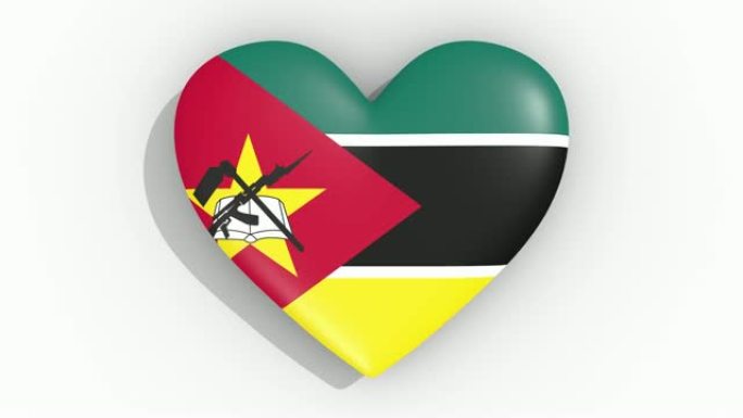 莫桑比克彩色旗帜的心脏脉冲，循环