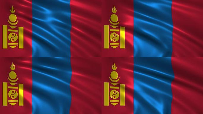 4K蒙古国旗，亚洲