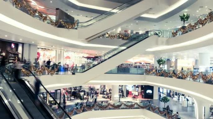 曼谷泰国在最受欢迎的百货商店购物的时间间隔是泰国最新最大的购物中心的标志