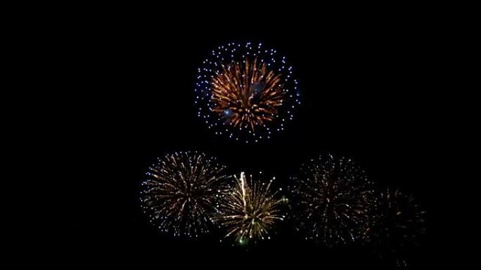 烟花汇演庆典，彩色烟花4K