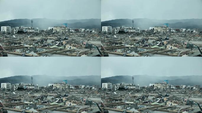 海啸后福岛被毁