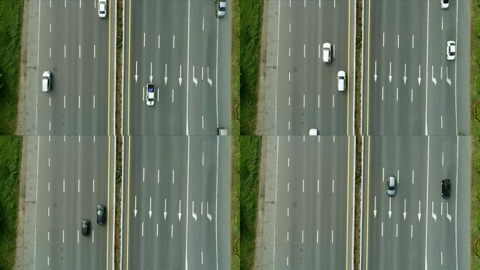 泰国高速公路和高速公路的鸟瞰图。这是将城市与首都连接起来的一种方式。