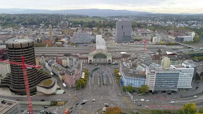 瑞士巴塞尔火车站鸟瞰图