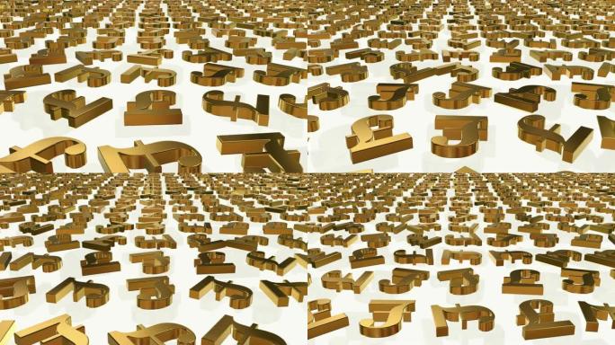 白色的英镑标志排成一排