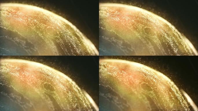 由粒子构成的行星木星表面