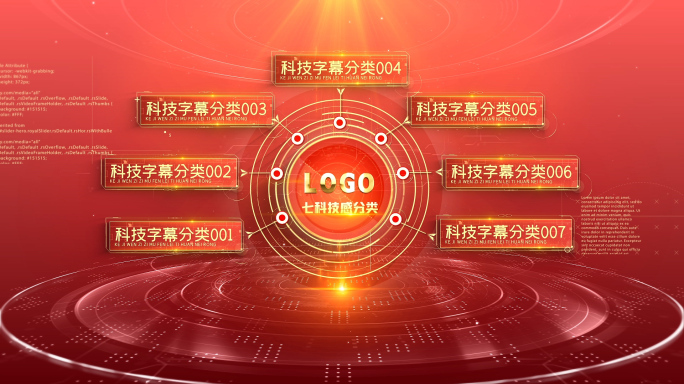 7大红色党政党建党徽分类分支政府AE模板