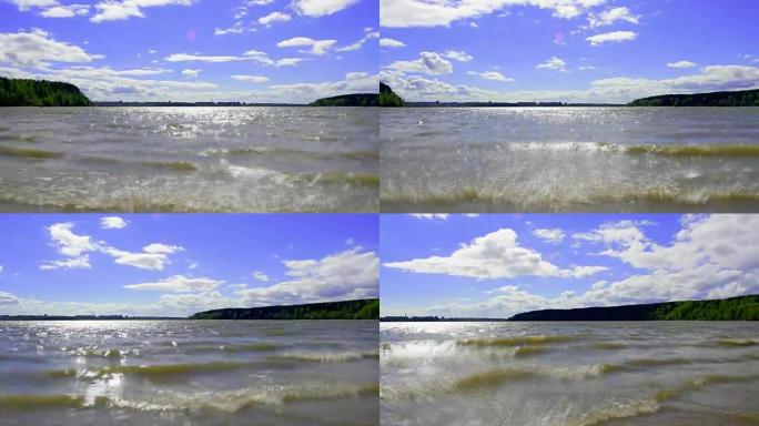 Time-lapse with pan-camera camera. Clouds are movi