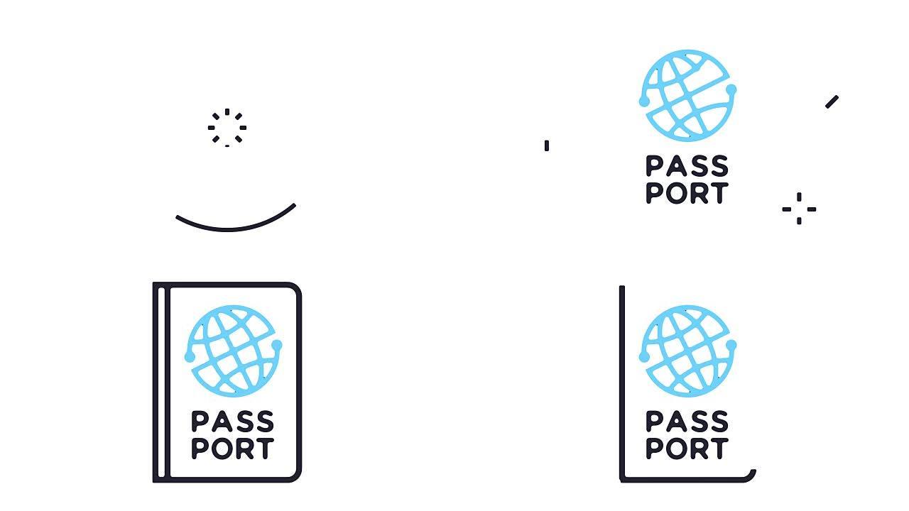护照线图标动画