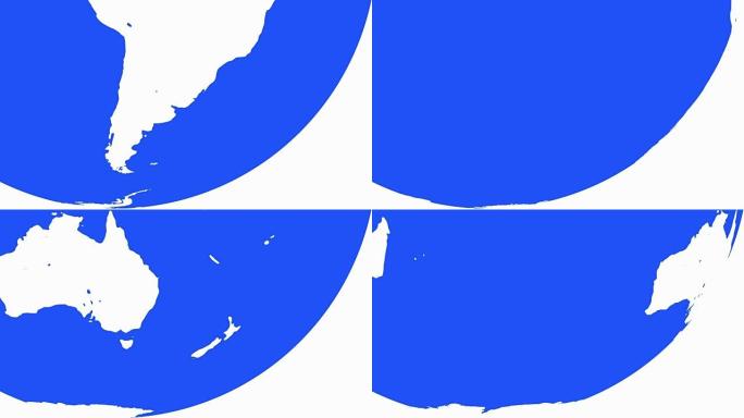 地球地球与白色的大陆和蓝色的水域