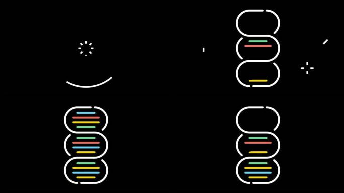 带有Alpha的DNA亲子鉴定线图标动画