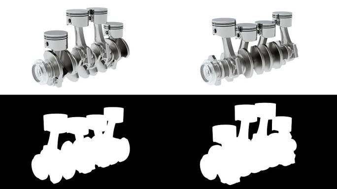直四引擎在运动，动画。3D渲染