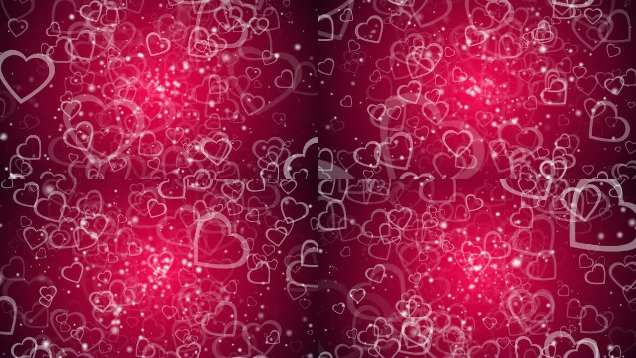 带有许多心脏的抽象背景，3d渲染计算机生成的情人节背景