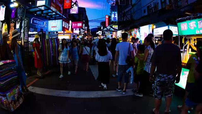 台湾台北的夜间时间流逝