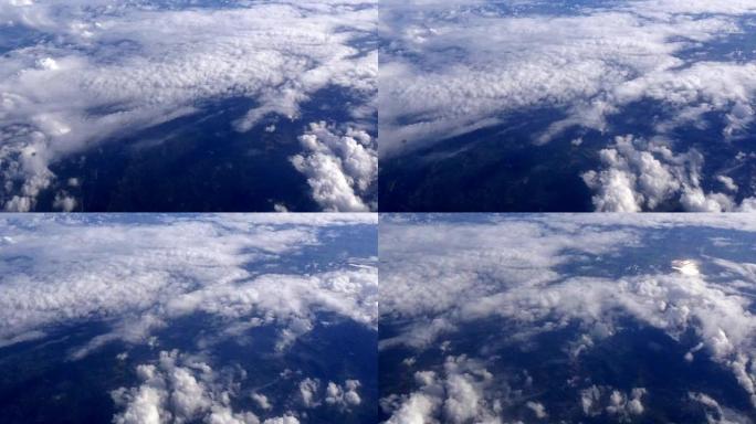 飞机上的蓝天和云，实时4K