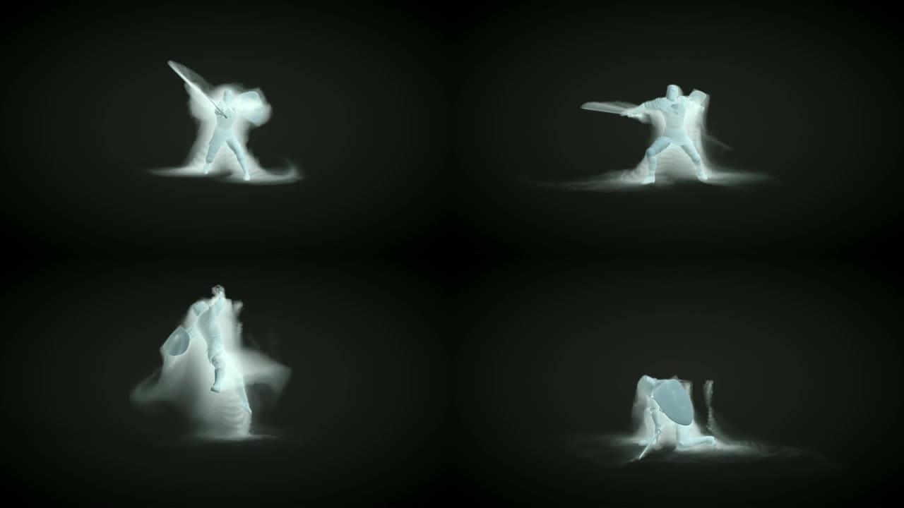 战士使用冰魔攻击的动画
