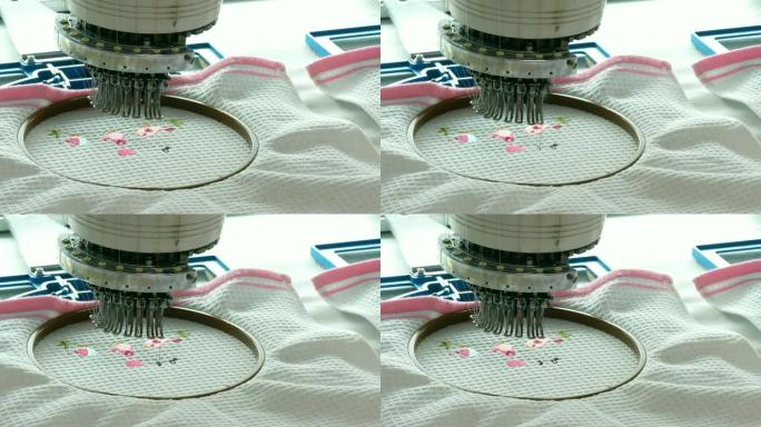 纺织厂的工业绣花机