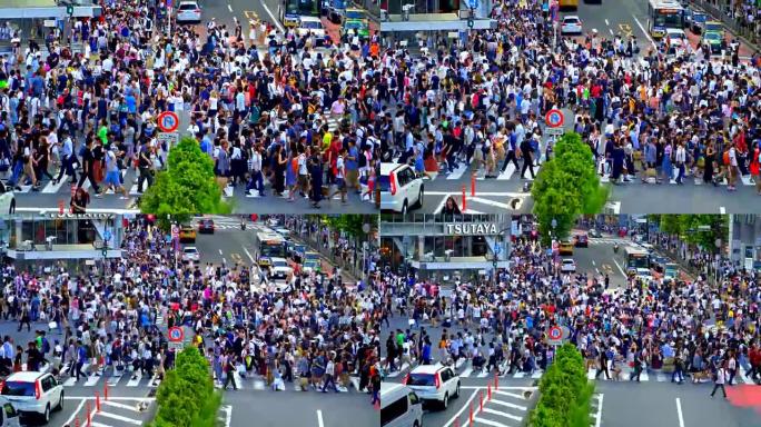 日本东京4K涩谷横穿街