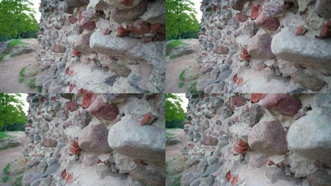 维扬迪爱沙尼亚废墟墙的岩石