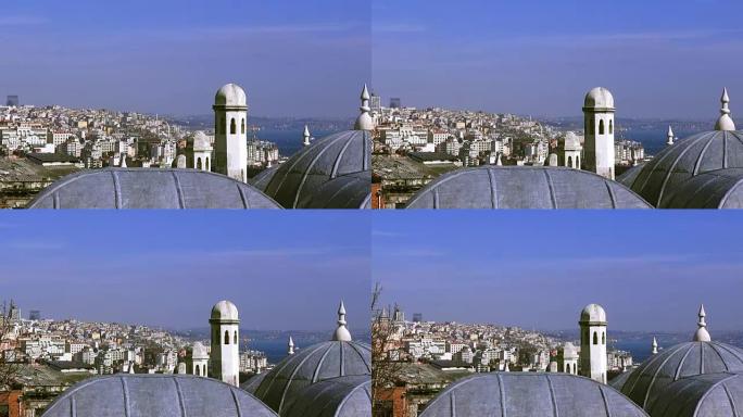 老伊斯坦布尔，土耳其苏莱曼清真寺的景色
