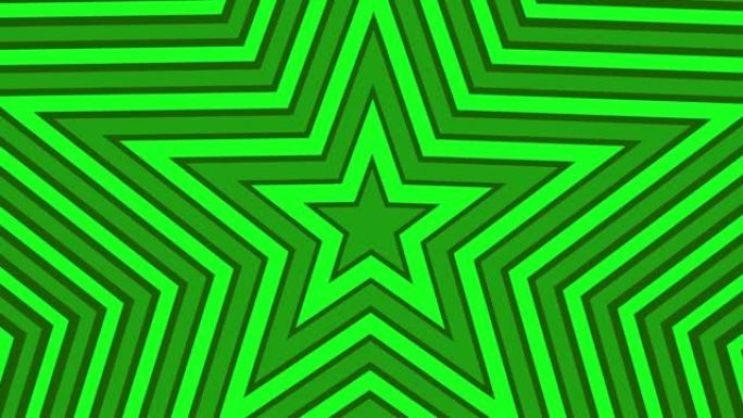 星形环几何彩色扩展形状背景绿色