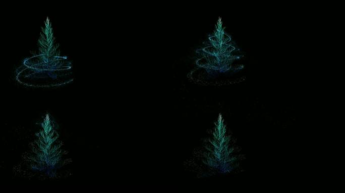 圣诞树动画，转折点粒子圣诞背景