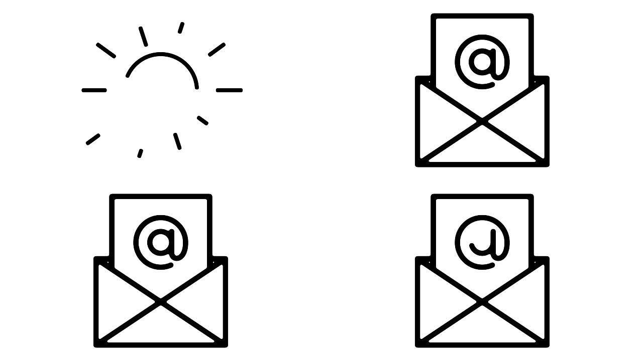 电子邮件线运动图形