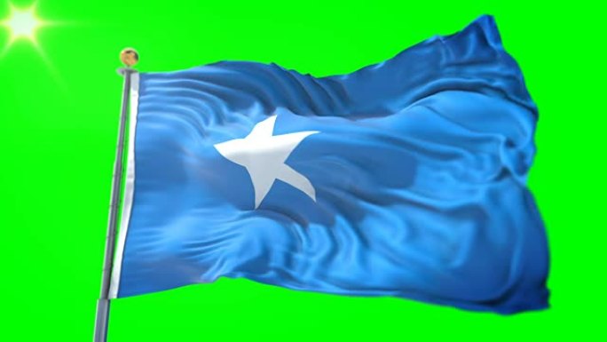索马里国旗无缝循环3D渲染视频。美丽的纺织布织物环摆动