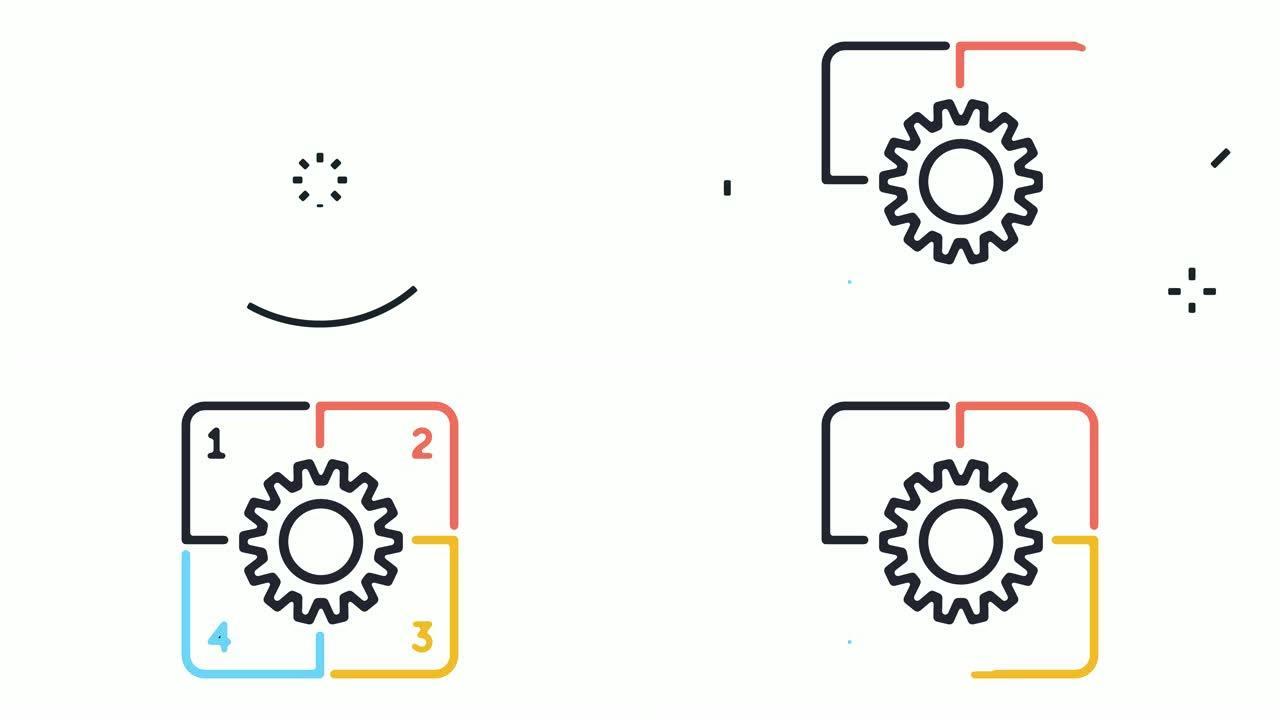 带有Alpha的公司治理线图标动画