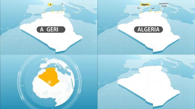 阿尔及利亚的地图