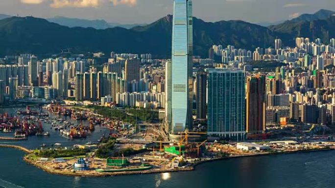 香港美丽的西九龙天际线-Hyperlapse