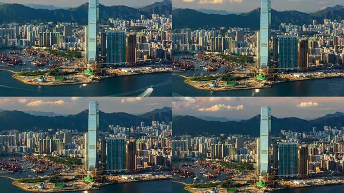 香港美丽的西九龙天际线-Hyperlapse