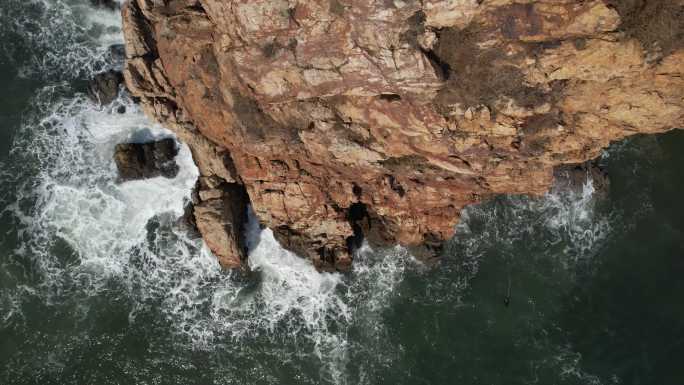 原创大连海滨燕窝岭海岸线自然风光航拍