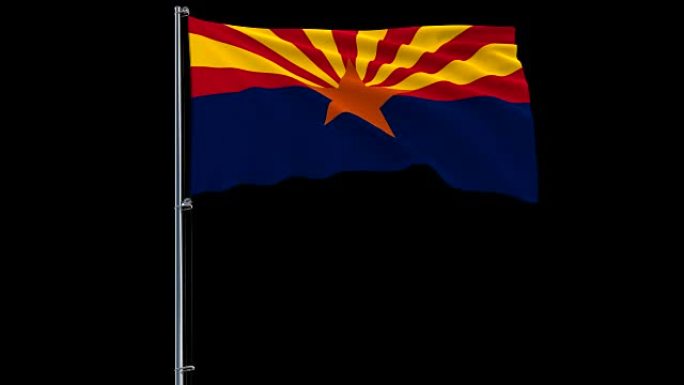 隔离美国亚利桑那州国旗，4k胶片，4444带alpha