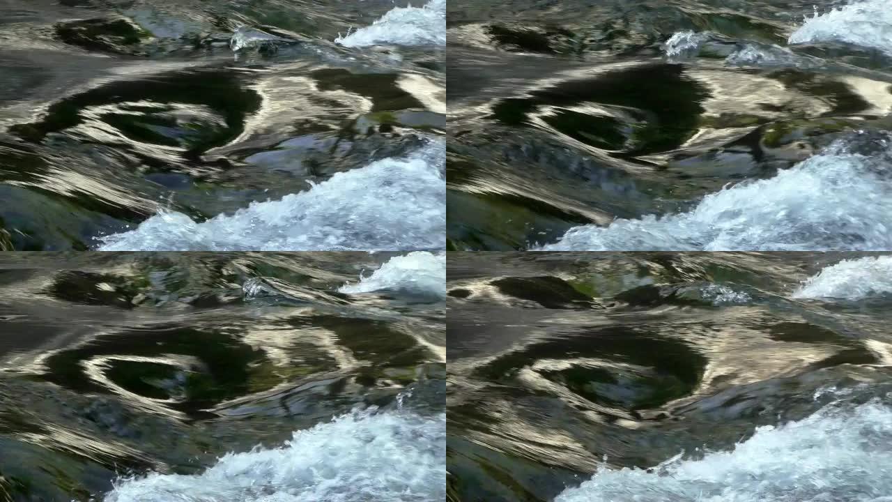 流动的河流。自然照片。