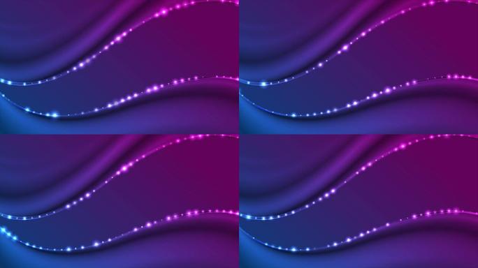 霓虹led灯蓝色紫色抽象波视频动画