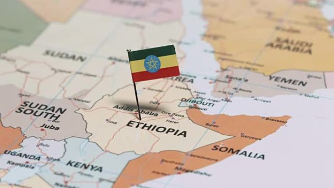 带国旗的埃塞俄比亚